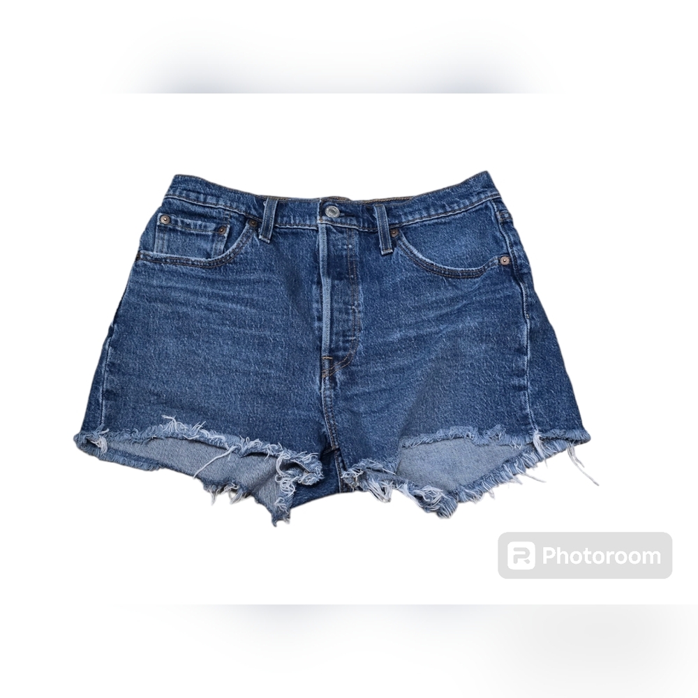 Levi's 501 Womens Size W29 Medium Wash cut off High Rise Shorts Festival Raw Hem